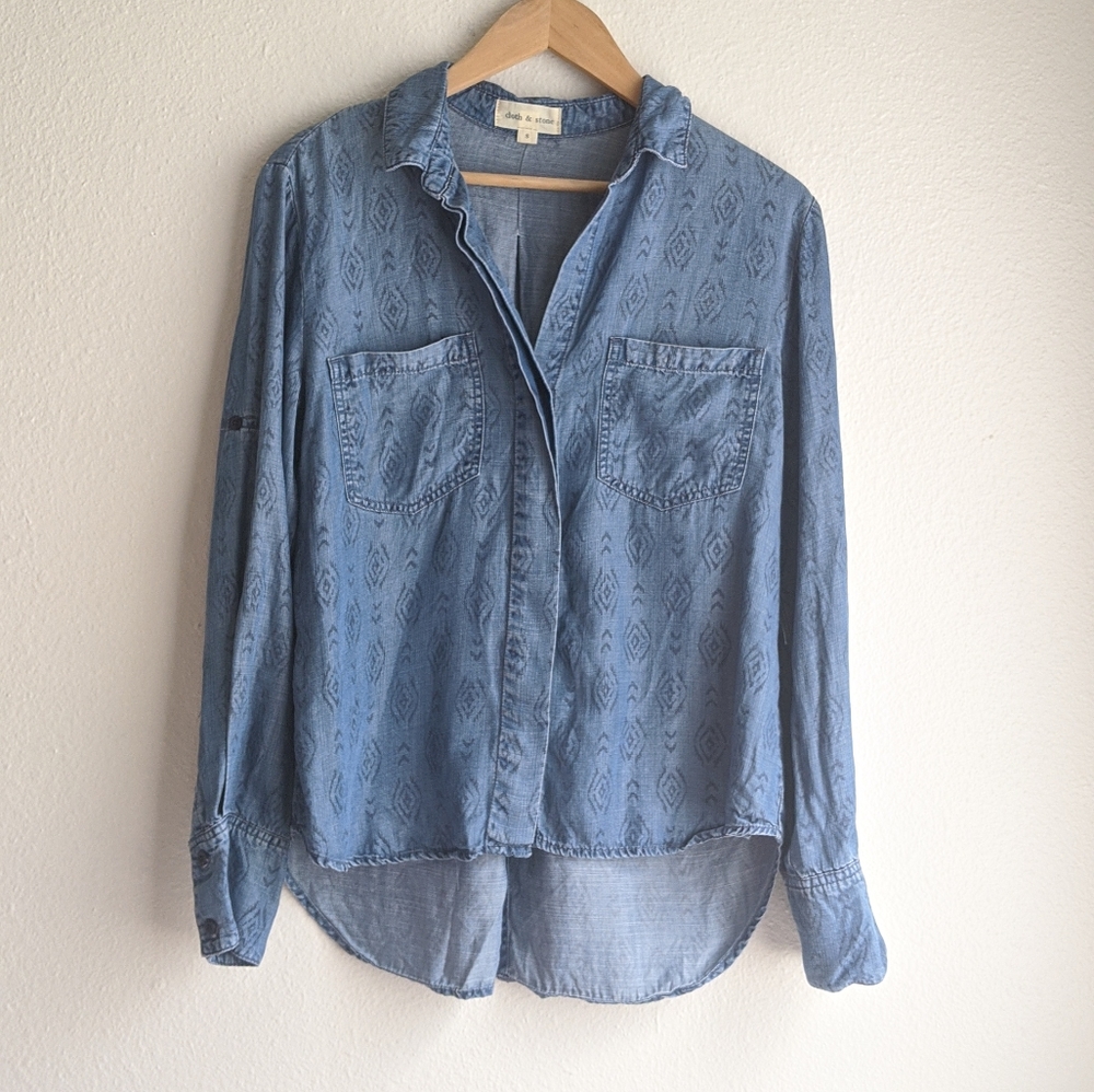 Cloth & Stone Printed Split Back Buttondown - image 8